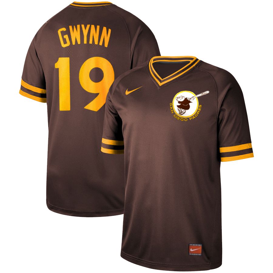Men San Diego Padres #19 Gwynn brown Nike Cooperstown Collection Legend V-Neck MLB Jersey->toronto blue jays->MLB Jersey